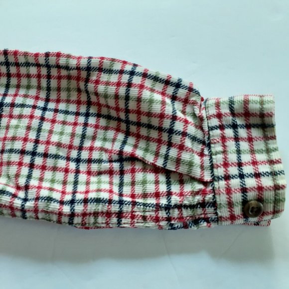 Children's Place Boys Shirt Button Down Red Blue Plaid Corduroy 24 Months - Picture 6 of 12